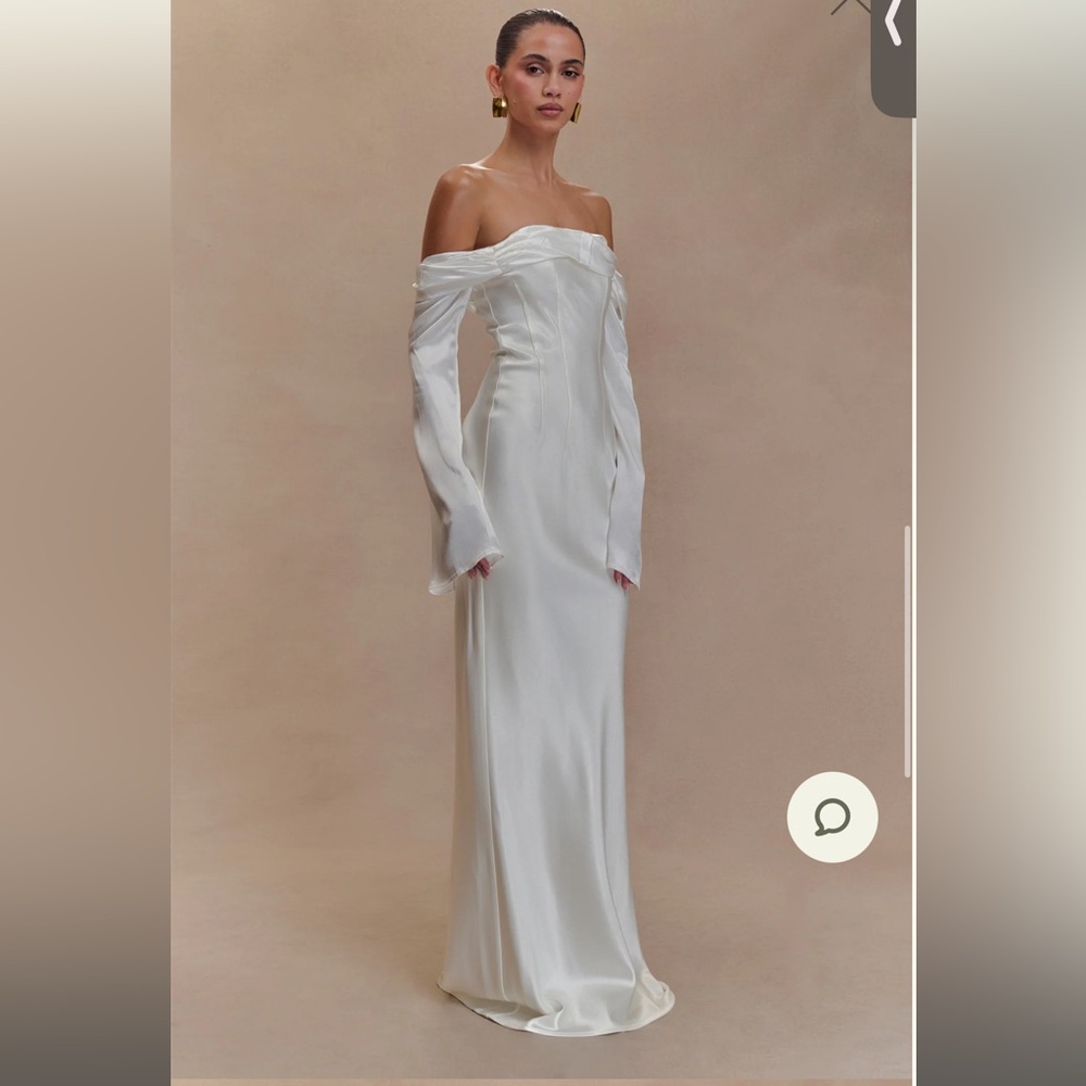Meshki Giselle off the shoulder cowl neck maxi dress